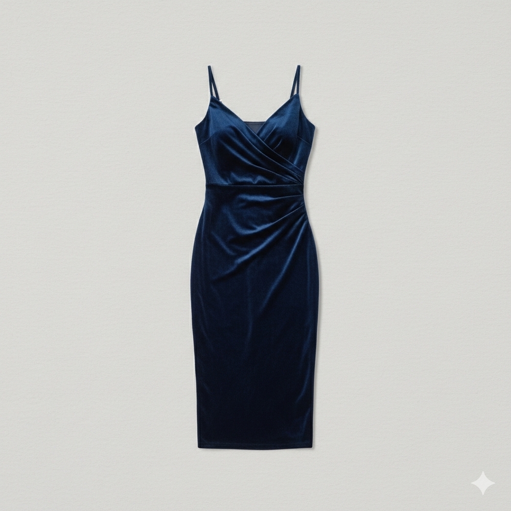 Sophisticated Midnight Blue Midi Dress
